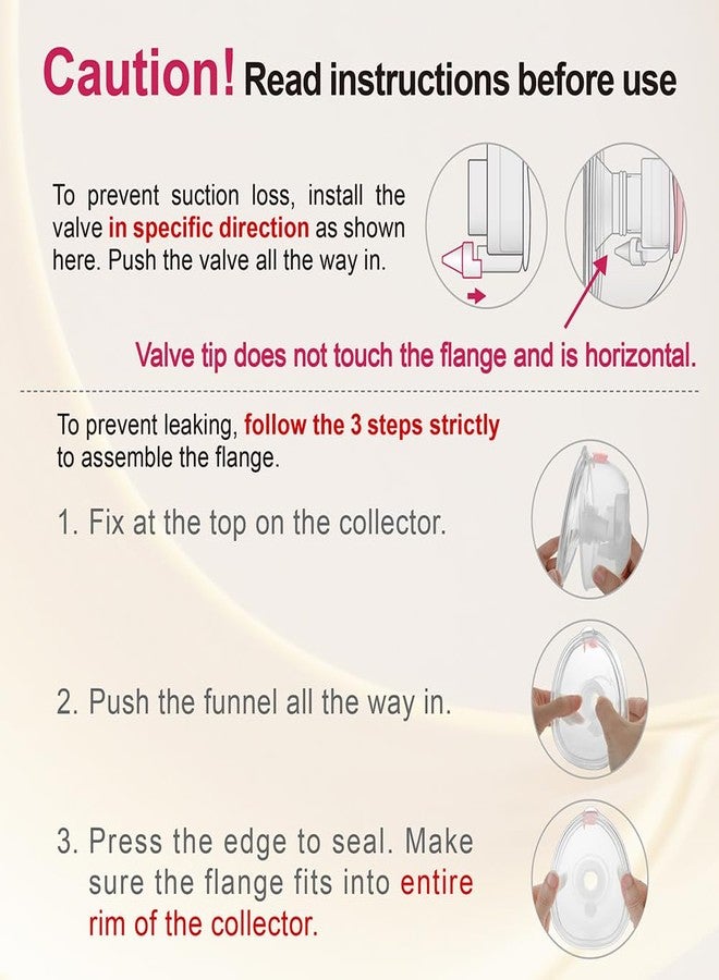 نينس سابلاي أكواب تجميع حليب الثدي القابلة للارتداء من نينيسبلاي، متوافقة مع مضخات الثدي إلفي سترايد سترايد 2. حواف سيليكون 24 مم، ملحقات قطع غيار المضخة، حشوات 19 مم و21 مم. - Image 5